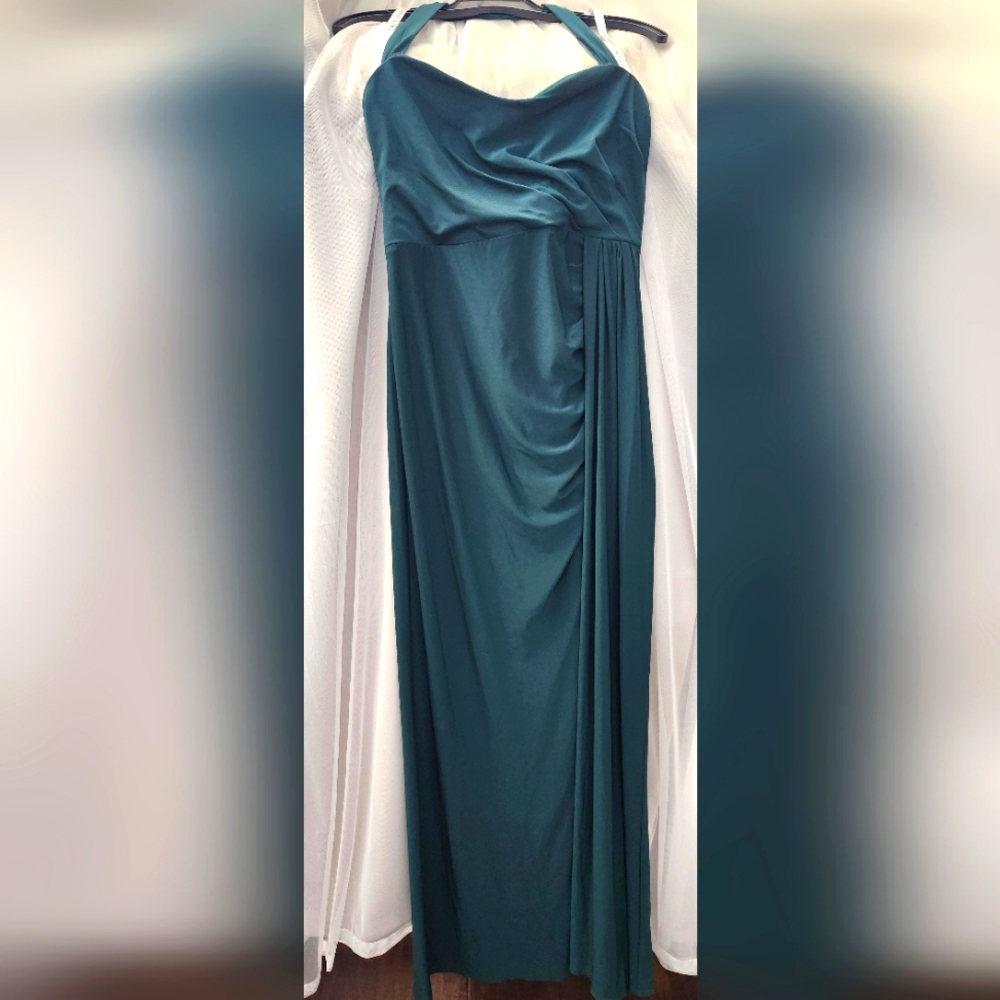 Azazie × Kendall + Kylie Forest Green Maxi Gown, Size 6